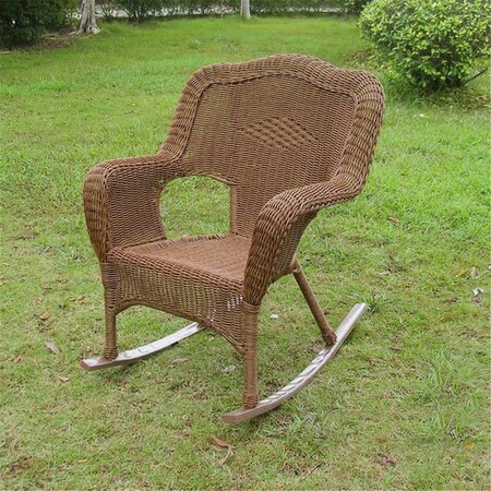 International Caravan Resin Wicker Camel Back Rocking Chair, Mocha, 2PK 3182-2CH-MO